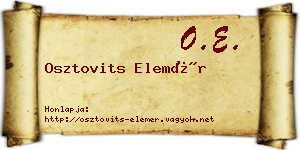 Osztovits Elemér névjegykártya