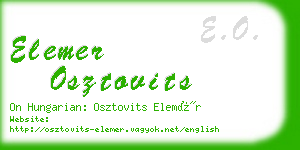 elemer osztovits business card